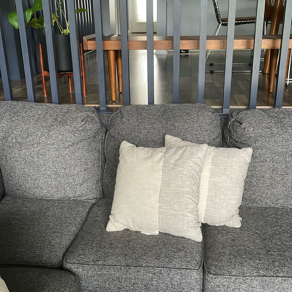 Cream & gray throw pillows